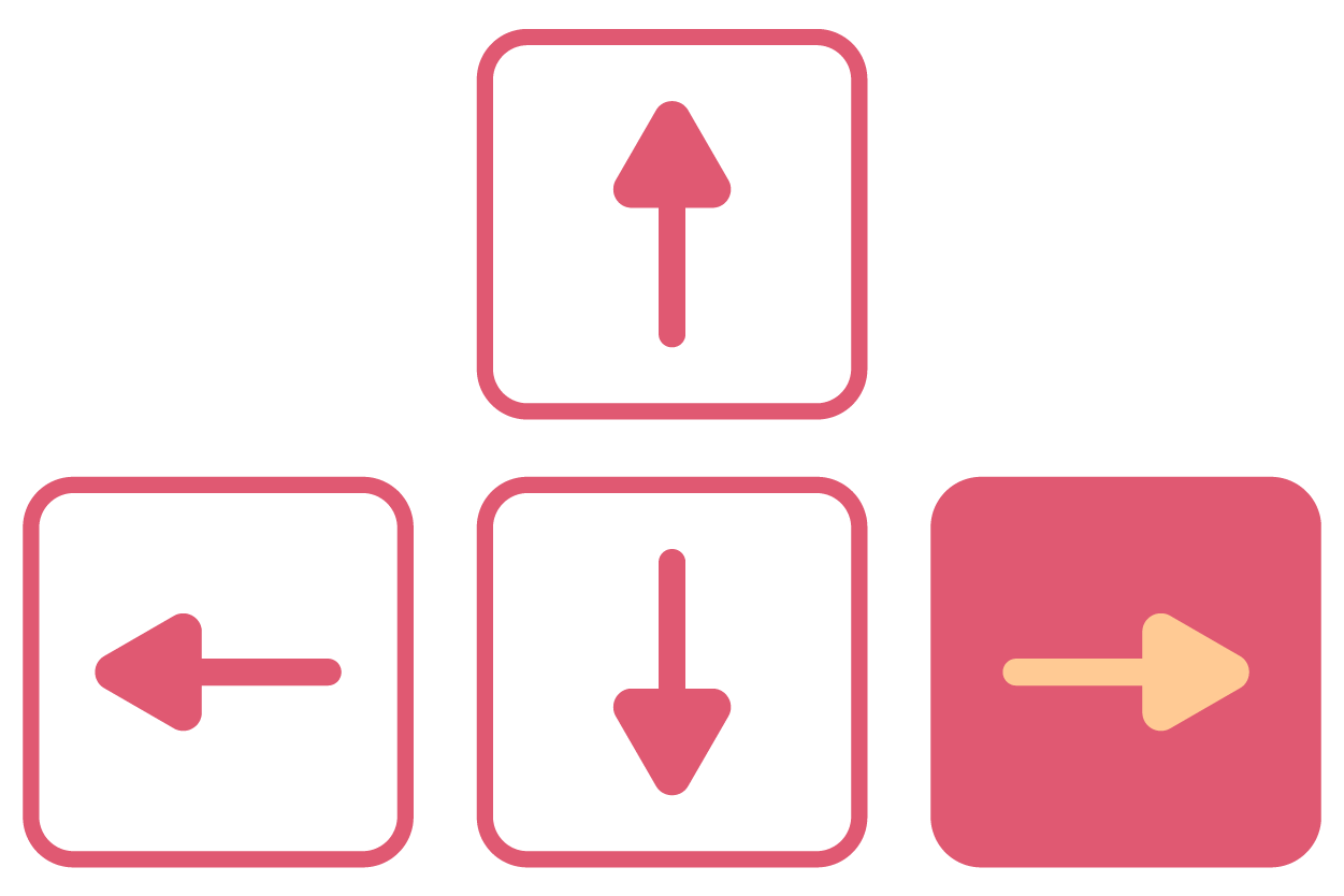 Flecha derecha del teclado